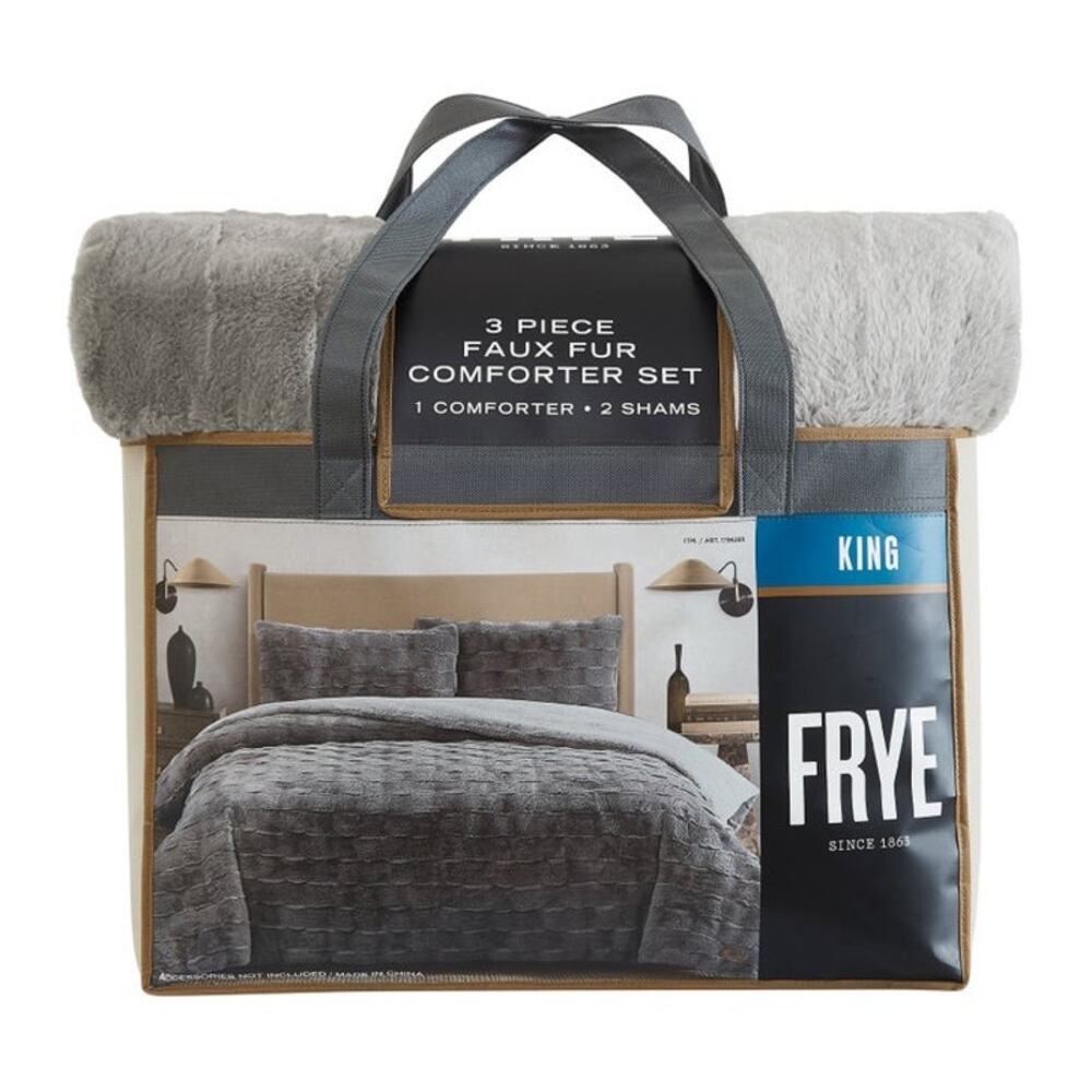 FRYE Faux Fur Comforter Set, 3-piece Set Queen Size